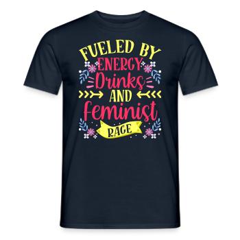 Alimenté par les boissons énergisantes et la colère féministe - T-shirt homme - marine - Devant - AI Model Male 178 light (178cm)