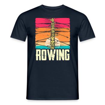 Rudern Ruder Ruderboot Rudersport Ruderer - Männer T-Shirt - Navy - Vorne - AI Model Male 178 light (178cm)
