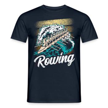 Rowing Rowing Rowing Rowing Boat Rowing Rower - Men's T-Shirt - navy - Front - AI Model Male 178 light (178cm)