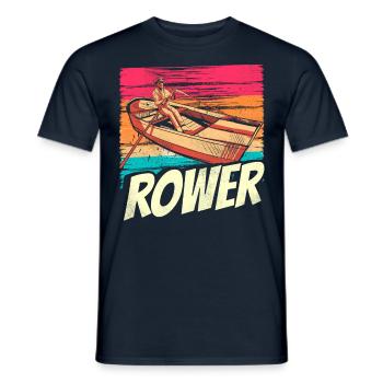 Rowing Rowing Boat Rowing Rowing Rowing Rowing - Men's T-Shirt - navy - Front - AI Model Male 178 light (178cm)