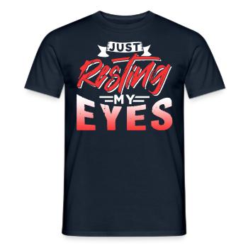 Je ne repose que mes yeux du Père Papa Papi - T-shirt homme - marine - Devant - AI Model Male 178 light (178cm)