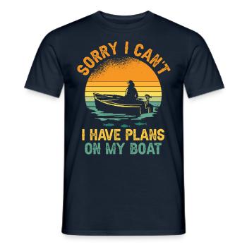 I can't I have plans for my boat hobby - Men's T-Shirt - navy - Front - AI Model Male 178 light (178cm)