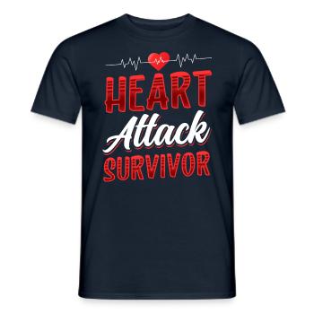 Überlebender Eines Herzinfarkts Herzinfarkt - Männer T-Shirt - Navy - Vorne - AI Model Male 178 light (178cm)