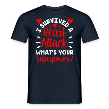 Ich Habe Einen Herzinfarkt Überlebt Herzanfall - Männer T-Shirt - Navy - Vorne - AI Model Male 178 light (178cm)
