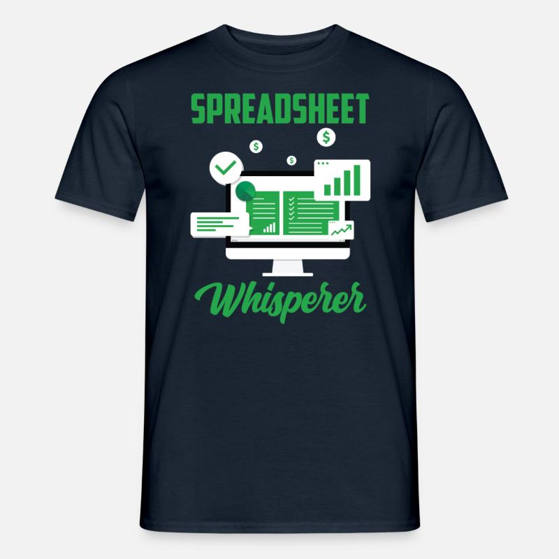 Tableur Whisperer Table Travail comptable - T-shirt homme - marine