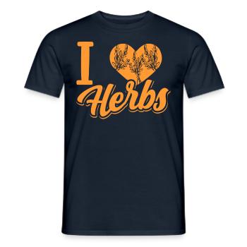 I love herbs herb herb garden - Men's T-Shirt - navy - Front - AI Model Male 178 light (178cm)