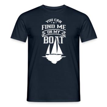 Vous pouvez me trouver sur mon bateau de navigation de plaisance - T-shirt homme - marine - Devant - AI Model Male 178 light (178cm)