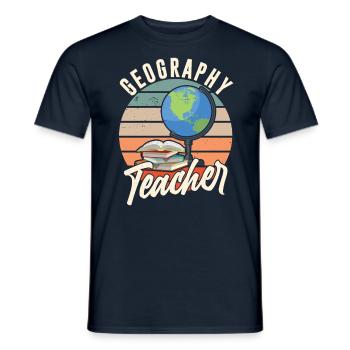 Professeur de géographie Géographie Profession de géographie - T-shirt homme - marine - Devant - AI Model Male 178 light (178cm)
