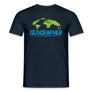 Géographie Géographie Profession Étudiant en géographie - T-shirt homme - marine - Devant - AI Model Male 178 light (178cm)