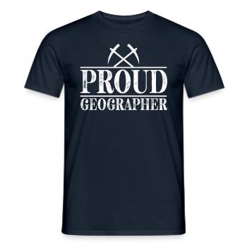 Fier étudiant en géographie géographie géographie - T-shirt homme - marine - Devant - AI Model Male 178 light (178cm)