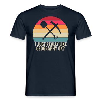 J’aime juste la géographie très bien? Géographe - T-shirt homme - marine - Devant - AI Model Male 178 light (178cm)