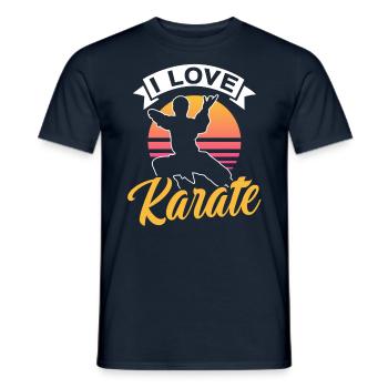I love karate fighter martial arts martial arts - Men's T-Shirt - navy - Front - AI Model Male 178 light (178cm)