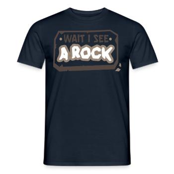Waiting I See A Rock Geology Profession Geologist - Men's T-Shirt - navy - Front - AI Model Male 178 light (178cm)