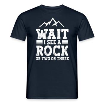 Wait I see a stone or two or three - Men's T-Shirt - navy - Front - AI Model Male 178 light (178cm)