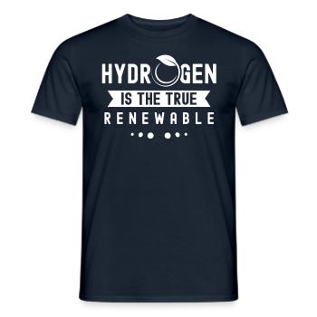 Hydrogen is the true renewable energy - Men's T-Shirt - navy - Front - AI Model Male 178 light (178cm)