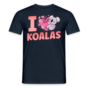 I Love Koalas Sweet Koala Animal Koala Bear - Men's T-Shirt - navy - Front - AI Model Male 178 light (178cm)