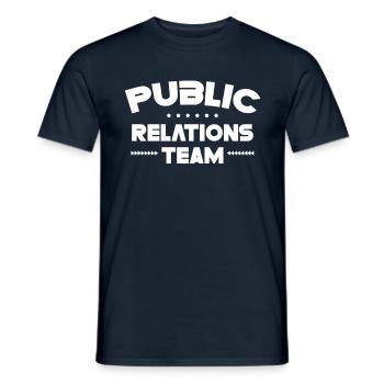 Team Öffentlichkeitsarbeit PR Public Relations Job - Men's T-Shirt - navy - Front - AI Model Male 178 light (178cm)