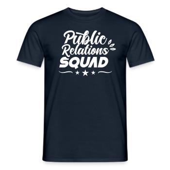 Public Relations Team PR Öffentlichkeitsarbeit - Men's T-Shirt - navy - Front - AI Model Male 178 light (178cm)