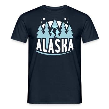 Alaska Randonnée Nature Randonnée Randonneurs - T-shirt homme - marine - Devant - AI Model Male 178 light (178cm)
