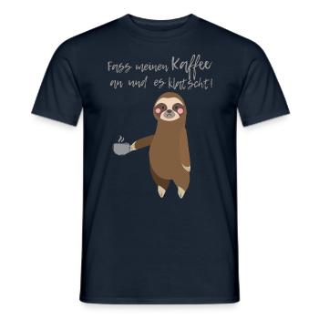 Kaffee Faultier - Männer T-Shirt - Navy - Vorne - AI Model Male 178 light (178cm)