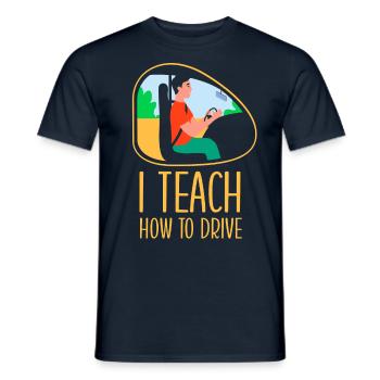 J’apporte la conduite à l’école de conduite Driving Instructor - T-shirt homme - marine - Devant - AI Model Male 178 light (178cm)