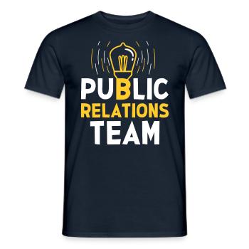 Team Öffentlichkeitsarbeit Job PR Public Relations - Men's T-Shirt - navy - Front - AI Model Male 178 light (178cm)