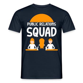 Public Relations Team PR Öffentlichkeitsarbeit - Men's T-Shirt - navy - Front - AI Model Male 178 light (178cm)