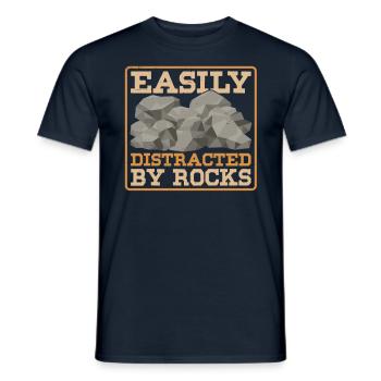 Easily distracted by rocks Geology Geology - Men's T-Shirt - navy - Front - AI Model Male 178 light (178cm)