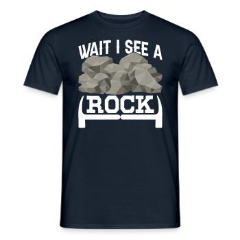 Waiting I See A Rock Profession Geology Geologist - Men's T-Shirt - navy - Front - AI Model Male 178 light (178cm)