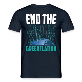 Beendet Die Greenflation Grün Inflation Energie - Männer T-Shirt - Navy - Vorne - AI Model Male 178 light (178cm)