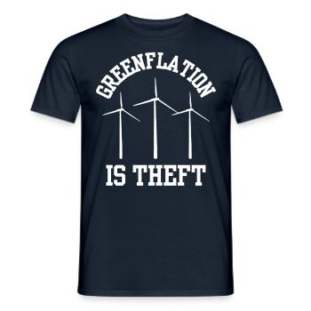 Greenflation is theft energy green inflation - Men's T-Shirt - navy - Front - AI Model Male 178 light (178cm)