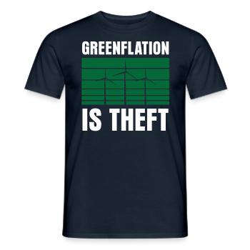 Greenflation is theft Inflation Green Energy - Men's T-Shirt - navy - Front - AI Model Male 178 light (178cm)