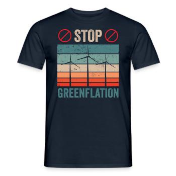 Greenflation Stop Green Inflation Energy - Men's T-Shirt - navy - Front - AI Model Male 178 light (178cm)