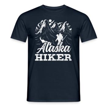 Alaska Wanderer Wanderung Wandern Natur - Männer T-Shirt - Navy - Vorne - AI Model Male 178 light (178cm)