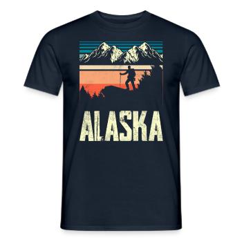Alaska Wanderer Wandern Wanderung Natur - Männer T-Shirt - Navy - Vorne - AI Model Male 178 light (178cm)