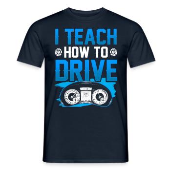J’apporte la conduite à l’école de conduite Driving Instructor - T-shirt homme - marine - Devant - AI Model Male 178 light (178cm)