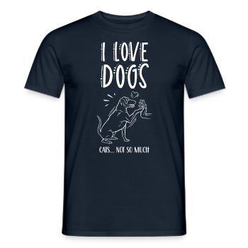 Ich Liebe Hunde Katzen Nicht So Sehr Welpe Hund - Männer T-Shirt - Navy - Vorne - AI Model Male 178 light (178cm)