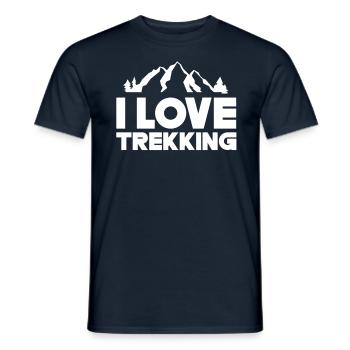 Ich Liebe Trekking Wanderer Wandern Wanderung - Männer T-Shirt - Navy - Vorne - AI Model Male 178 light (178cm)