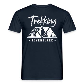 Trekking Aventurier Randonneur Randonnée Randonnée - T-shirt homme - marine - Devant - AI Model Male 178 light (178cm)