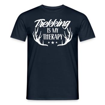 Le trekking est ma thérapie Randonneurs randonneurs - T-shirt homme - marine - Devant - AI Model Male 178 light (178cm)
