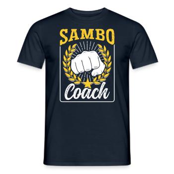 Sambo Trainer Martial Arts Martial Arts Training - Men's T-Shirt - navy - Front - AI Model Male 178 light (178cm)