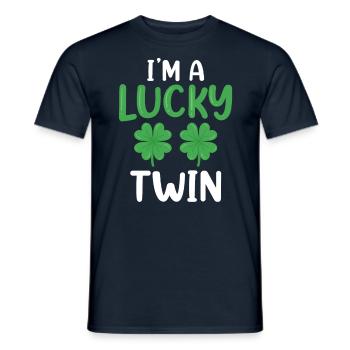 I am a happy twin Ireland Irish - Men's T-Shirt - navy - Front - AI Model Male 178 light (178cm)