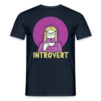 Sarcasme introverti Timide introverti - T-shirt homme - marine - Devant - AI Model Male 178 light (178cm)