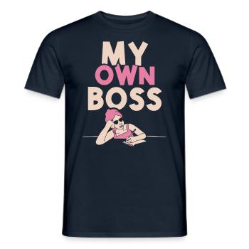 Mein Eigener Chef Selbstständig Freelancer - Männer T-Shirt - Navy - Vorne - AI Model Male 178 light (178cm)