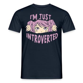 Je ne suis qu’un introverti introverti - T-shirt homme - marine - Devant - AI Model Male 178 light (178cm)