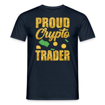 Fier Crypto Trader Trade Crypto Trading - T-shirt homme - marine - Devant - AI Model Male 178 light (178cm)