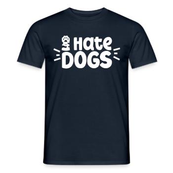 I Hate Dogs Lovers Cat Pet Cats - Men's T-Shirt - navy - Front - AI Model Male 178 light (178cm)