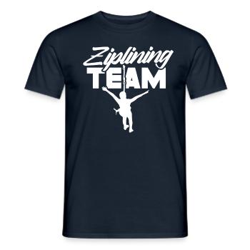 Ziplining Team Sprüche Sport Zipline Seilrutsche - Männer T-Shirt - Navy - Vorne - AI Model Male 178 light (178cm)