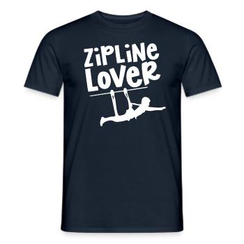Ziplining Liebhaber Sport Zipline Seilrutsche - Männer T-Shirt - Navy - Vorne - AI Model Male 178 light (178cm)