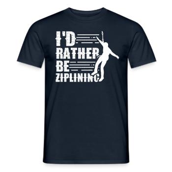 I'd Rather Be Ziplining Seilrutsche Sport Zipline - Men's T-Shirt - navy - Front - AI Model Male 178 light (178cm)